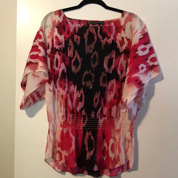 Kimono Sleeve Peplum Top - Picture 1 of 4